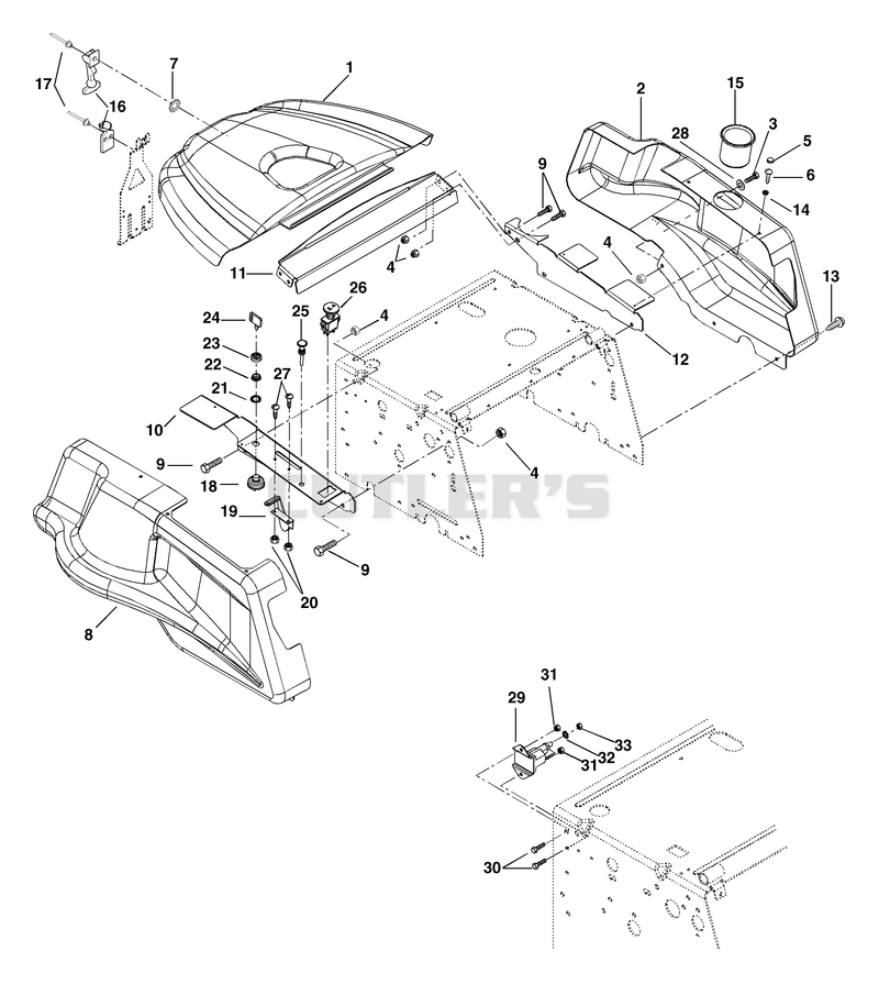 Cover Assembly, Solenoid And Switches