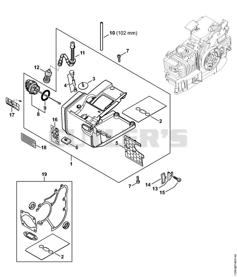 Tank housing MS 200 T (32.2005)