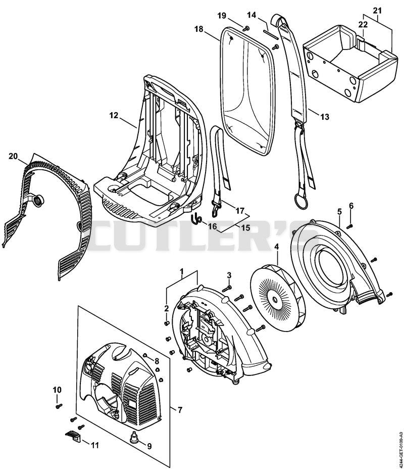 Fan housing, shroud, backplate BR 450 C-EF Z