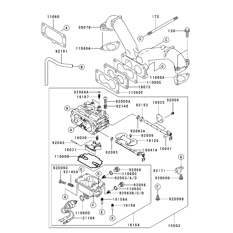 Carburetor Assembly Kawasaki FH680V-AS21