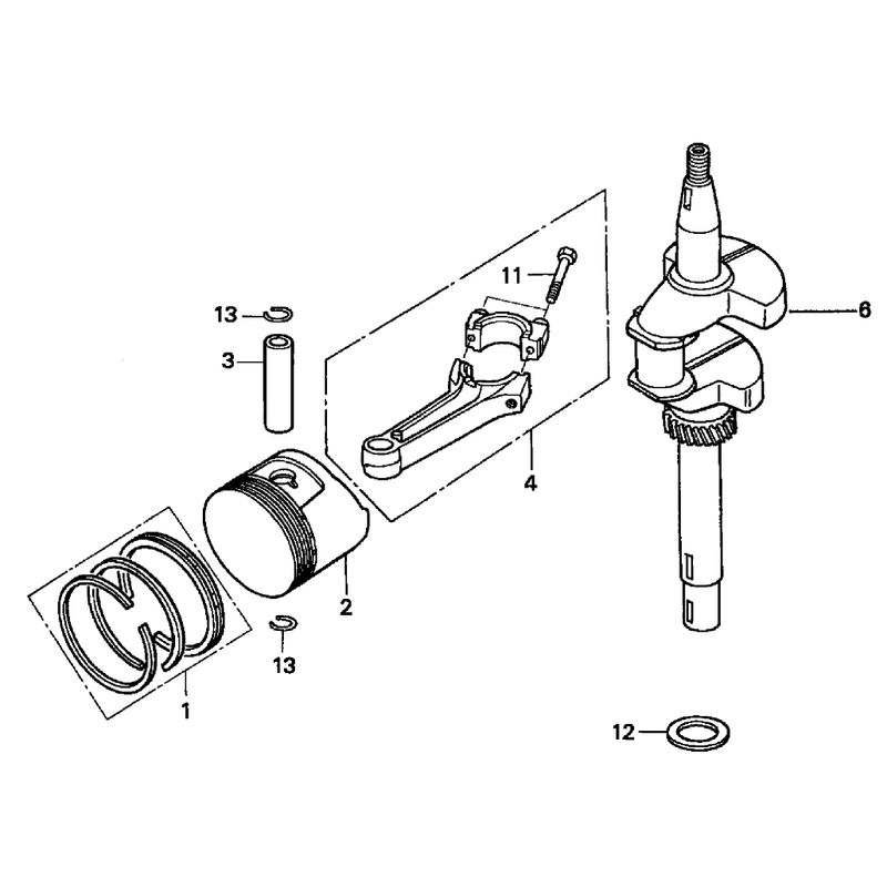 Crankshaft and Piston Assembly Honda GXV160K1-A1