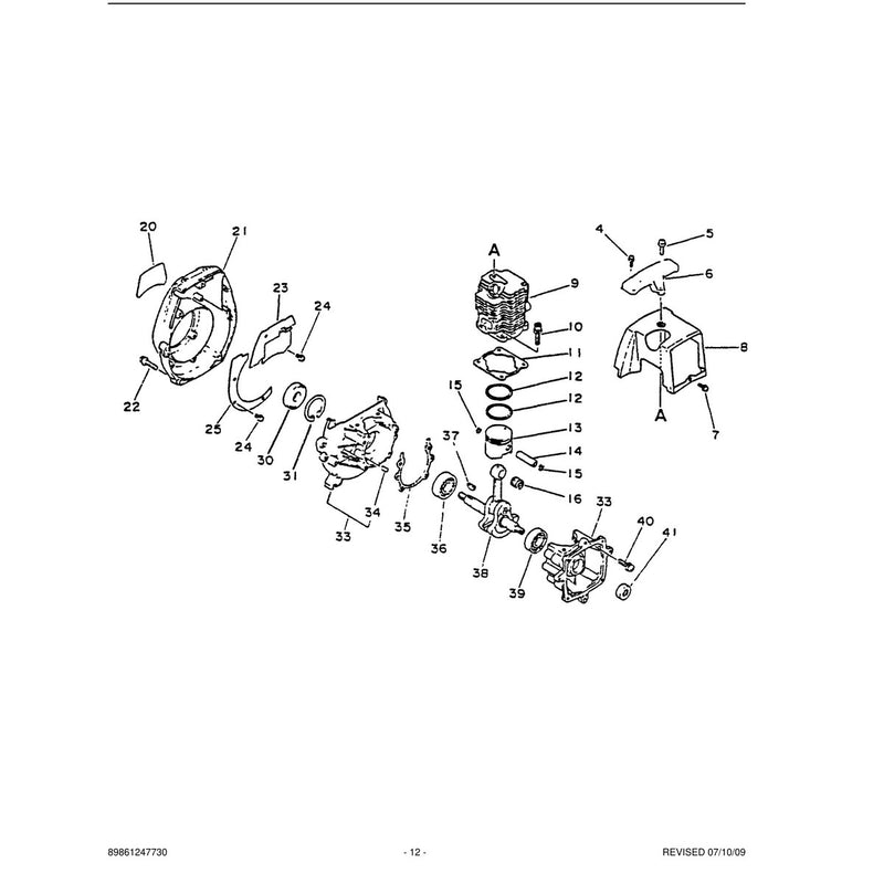 Engine, Crankcase, Fan Housing, Cover