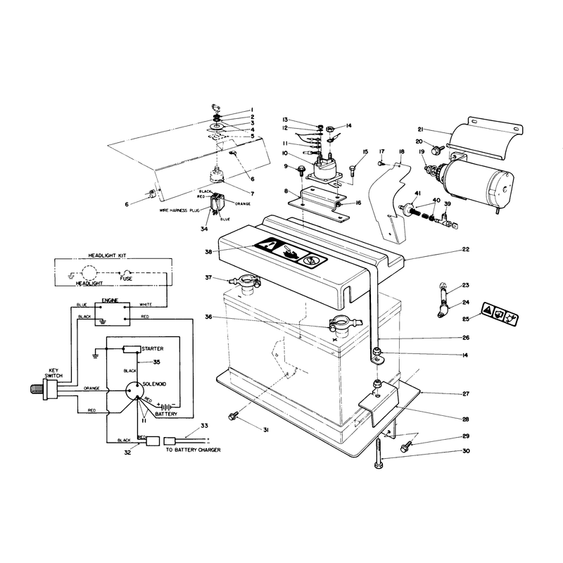 12 Volt Starter Motor Kit No. 66-7700 (optional) (for Model No. 38566)