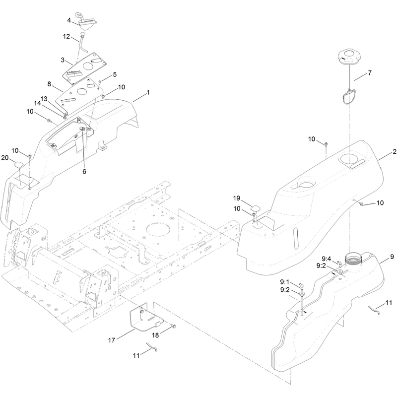 Body Styling and Fuel Tank Assembly