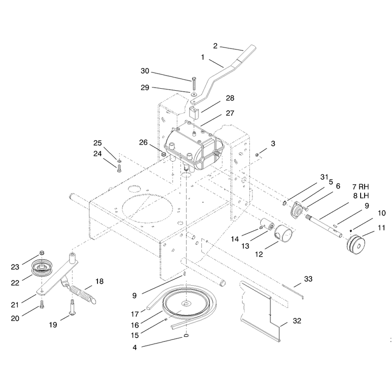 Transmission and Idler Pulley Assembly