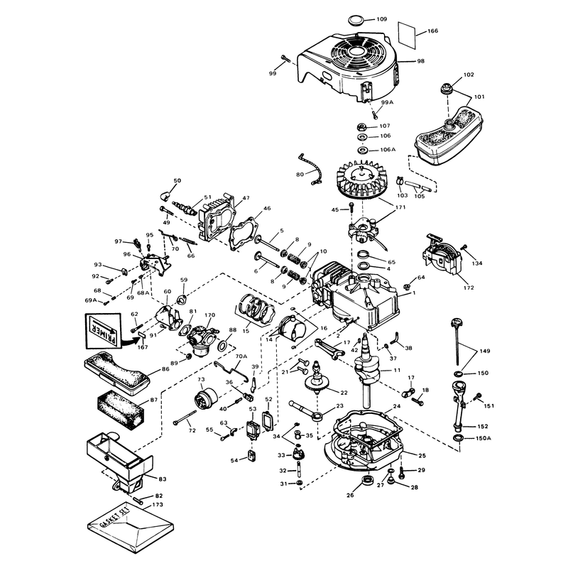 Engine Tecumseh Model Tvs 90-43007