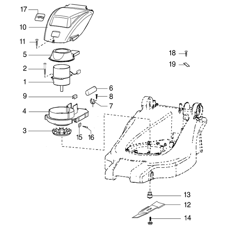 Motor and Blade Assembly Model No 21070-21071