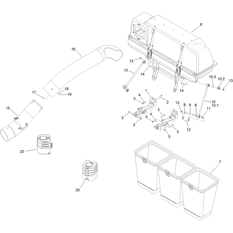 Bagger Top and Mounting Assembly