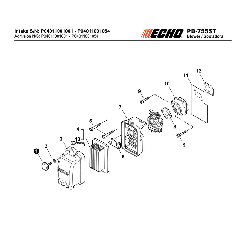 Intake S/N: P04011001001 - P04011001054