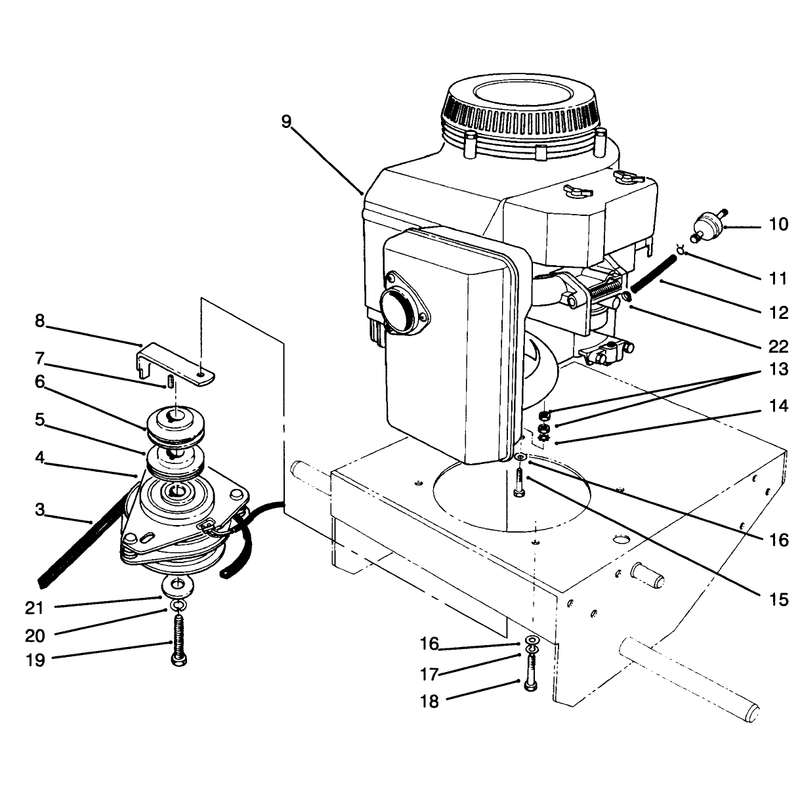 Engine and Clutch Assembly