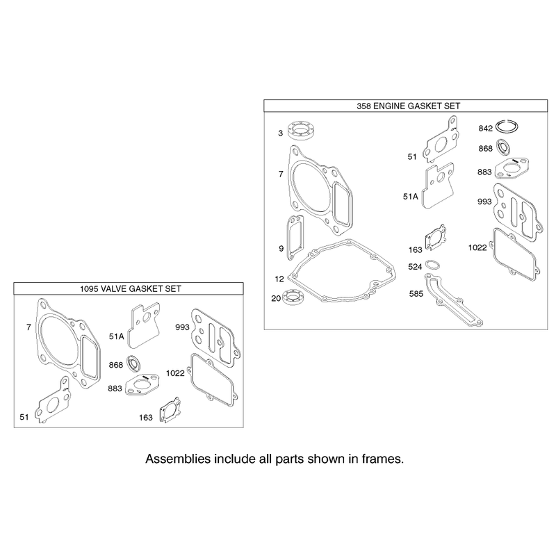 Gasket Assembly Engine Briggs and Stratton Model 122602-0111-E1