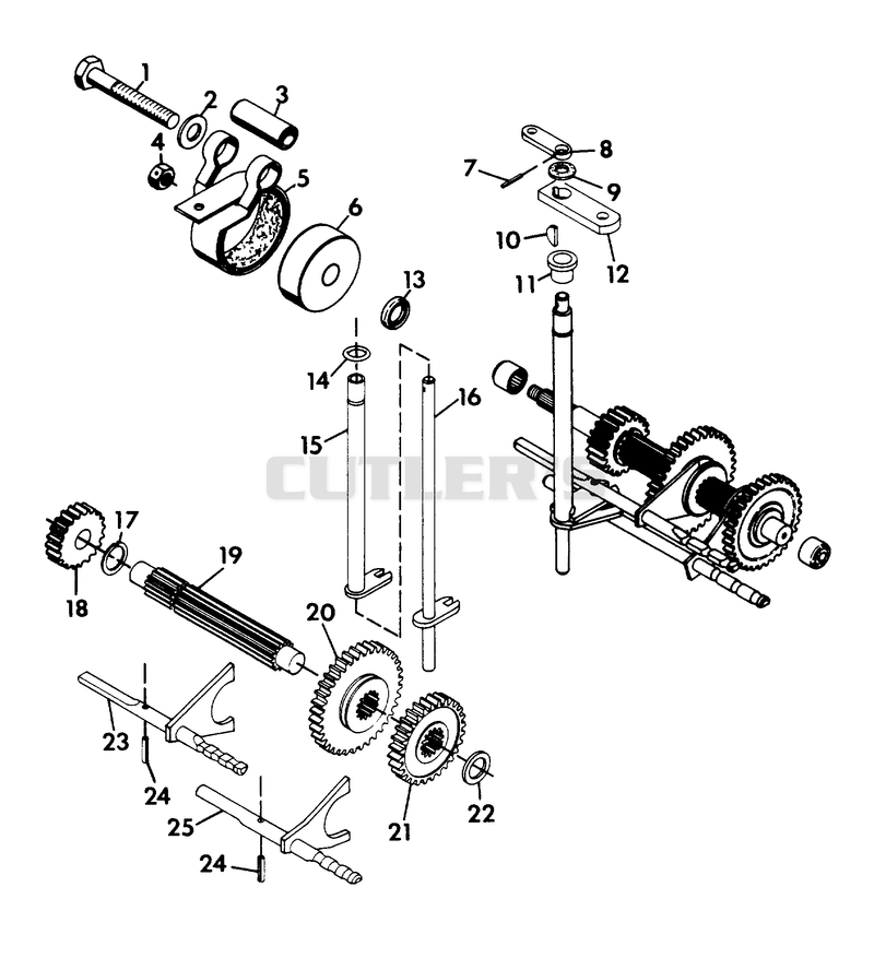 NUMBER SIX SHAFT - BRAKE/SLIDING GEAR