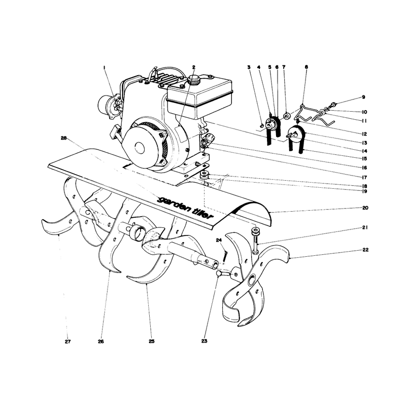 Tine And Engine Assembly