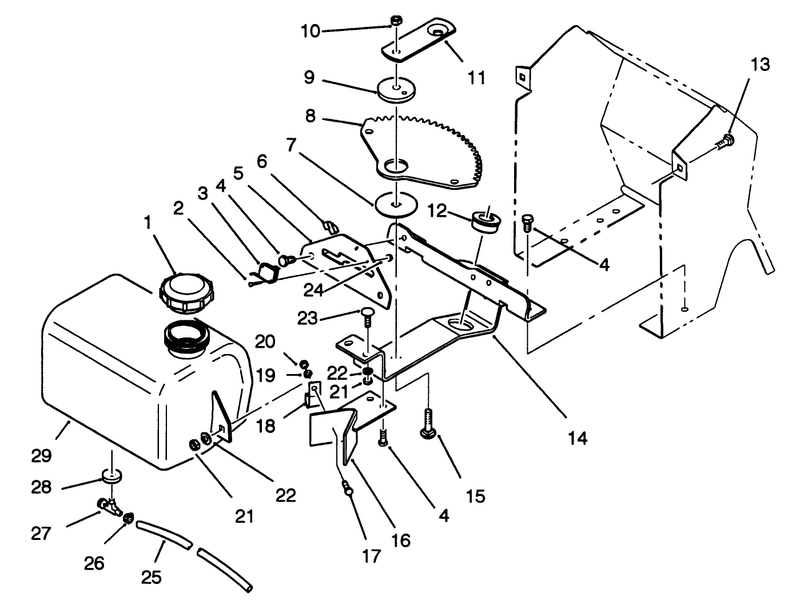 Fuel Tank And Steering Bracket Assembly