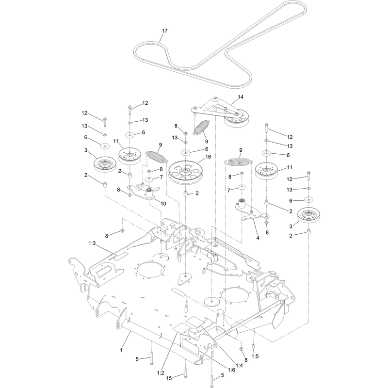 Center Deck Belt Drive Assembly