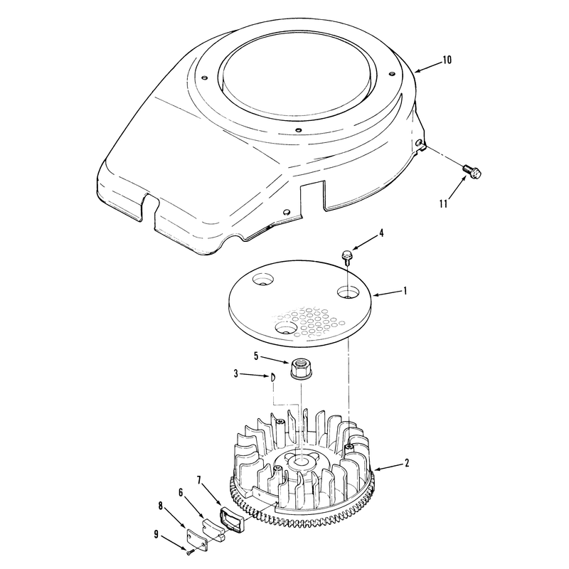 14hp Engine Flywheel and Cover Assembly