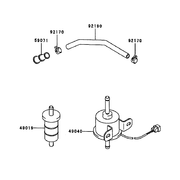 Fuel TankFuel Valve Assembly Kawasaki FD750D-AS03