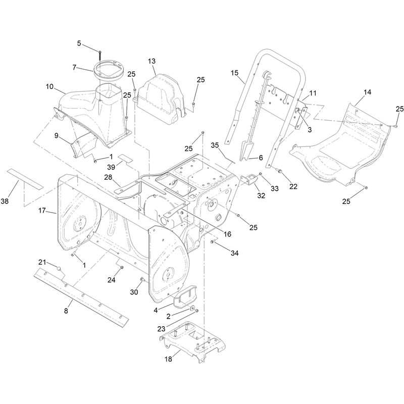 Main Frame and Auger Housing Assembly