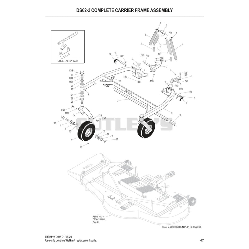 DS62-3 COMPLETE CARRIER FRAME ASSEMBLY
