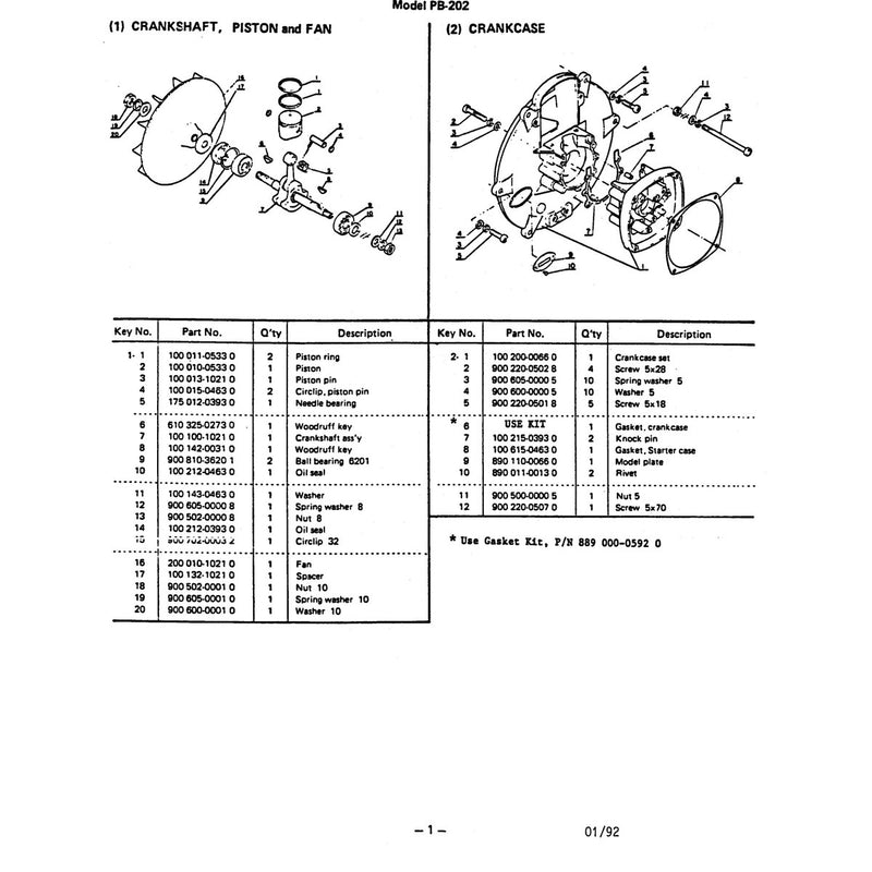 Crankshaft, Piston And Fan 2 Crankcase