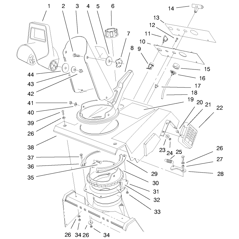 Deflector & Control Panel Assembly