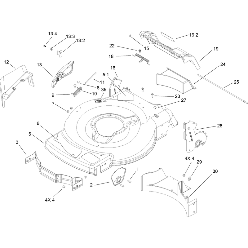 Deck Side Chute and Rear Door Assembly