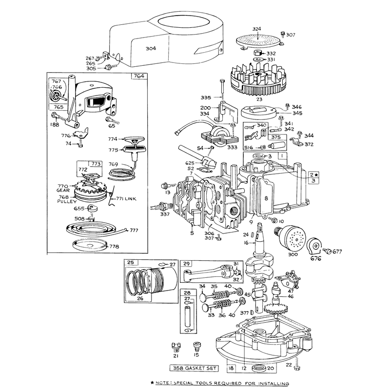 Engine Briggs and Stratton Model 92908-1224-03