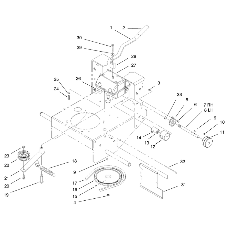 Transmission and Idler Pulley Assembly
