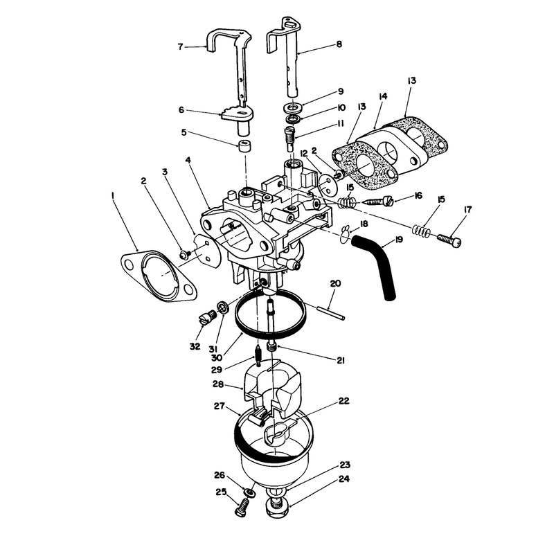 Carburetor Assembly Engine Model No Vmh7-4