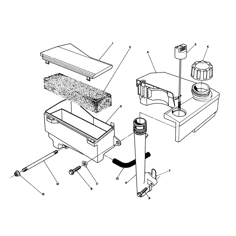 Air Cleaner and Fuel Tank Assembly Model No Vmk9