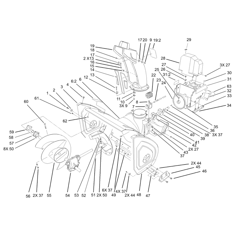 Housing and Engine Frame Assembly