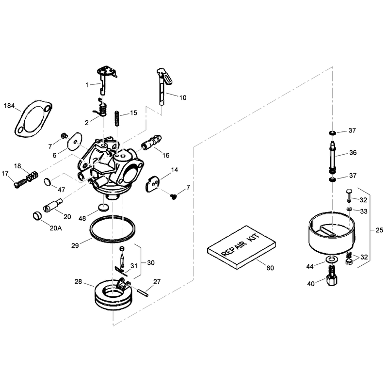 Carburetor Assembly No. 640349  Tecumseh LH318SA-156563H