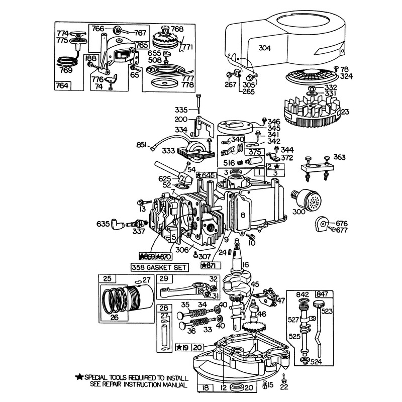 Engine Briggs and Stratton Model No 110908-0380-02