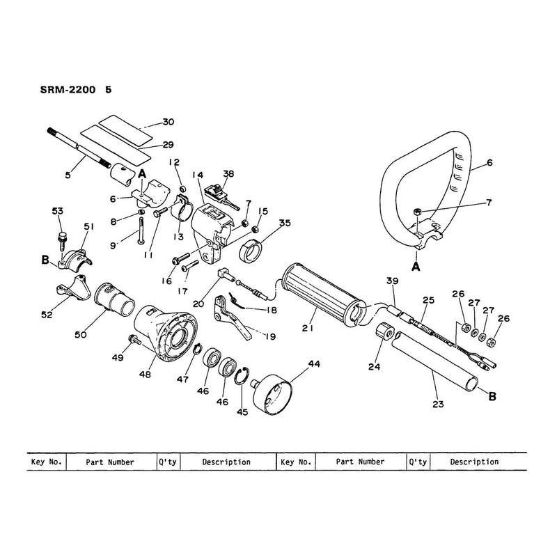 Handle, Throttle, Drive Shaft