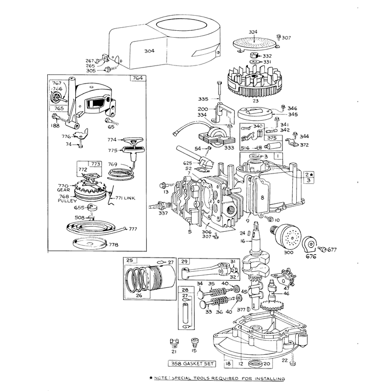 Engine Briggs and Stratton Model 92908-1456-02