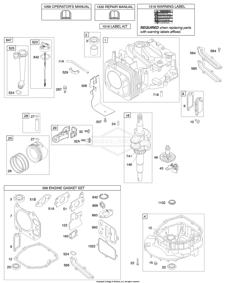 Camshaft, Crankshaft, Cylinder, Engine Sump, Lubrication, Piston Group