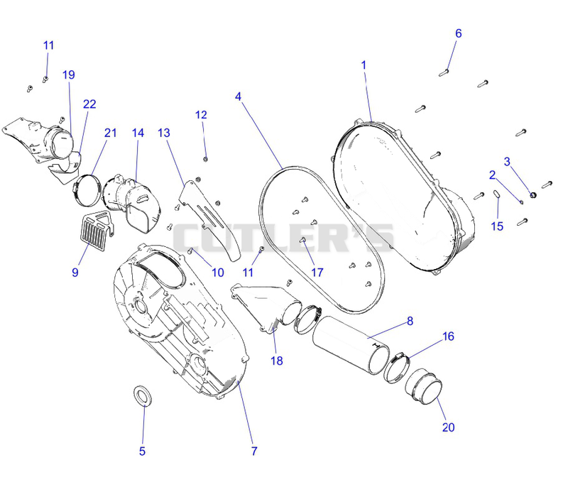Drive Train, Clutch Cover and Ducting