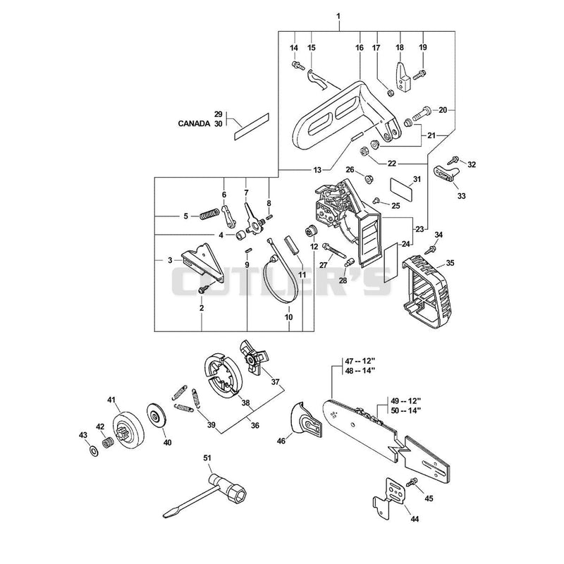 Chain Brake, Clutch, Cutting Attachment,Tools