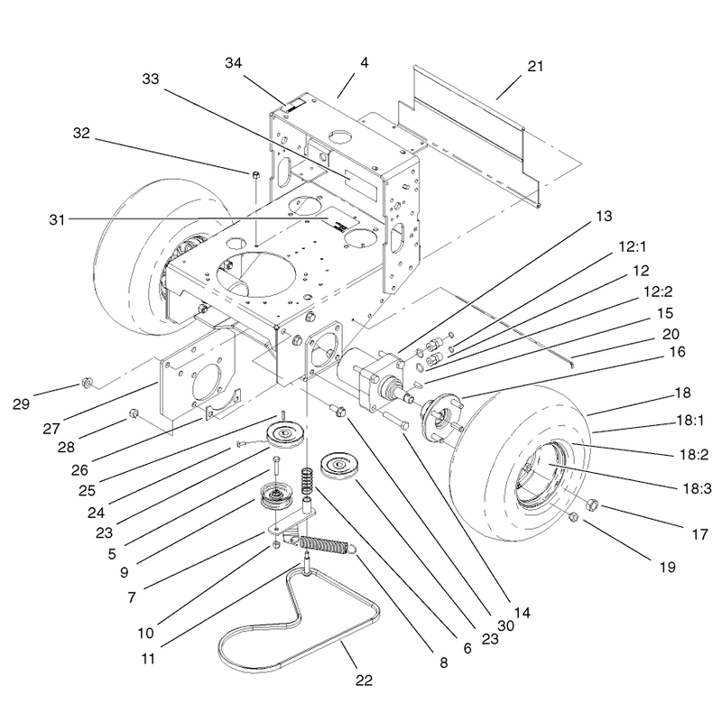 Wheel Motor Pump Idler and Belt Assembly