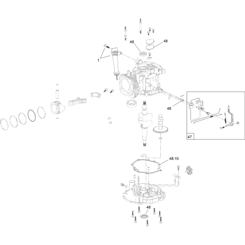 Dipstick and Gasket Assembly Engine Assembly No 120-4412
