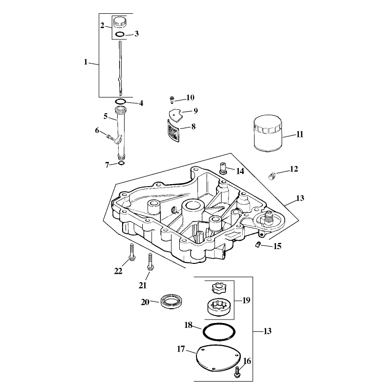 Oil Pan and Lubrication Assembly Kohler CV15T-41608