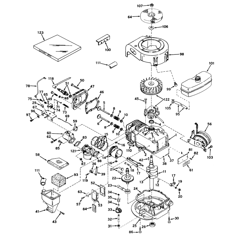Engine Tecumseh Model No Lav 35-40596j