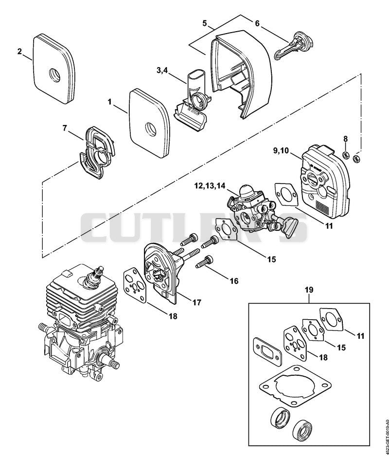 SH 56: Air filter, Spacer flange