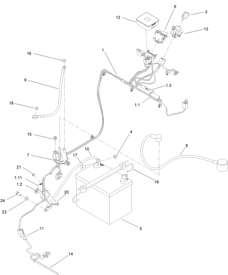 Electrical Harness and Battery Assembly