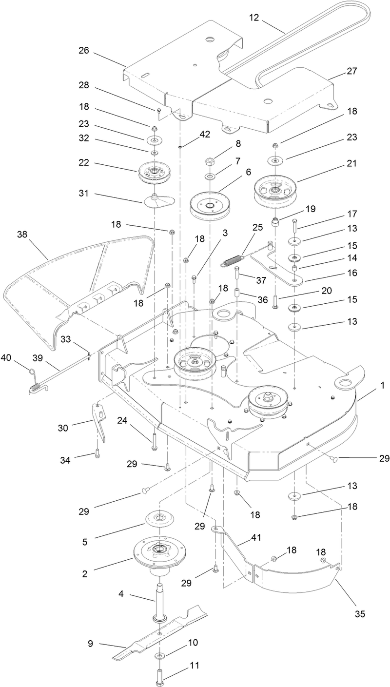 36 Inch Deck Assembly