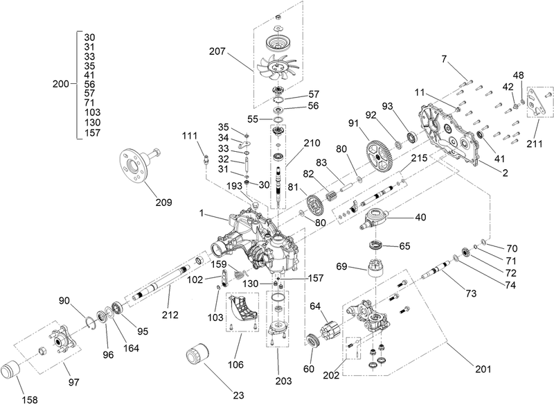 LH Transmission Assembly No 147 0360