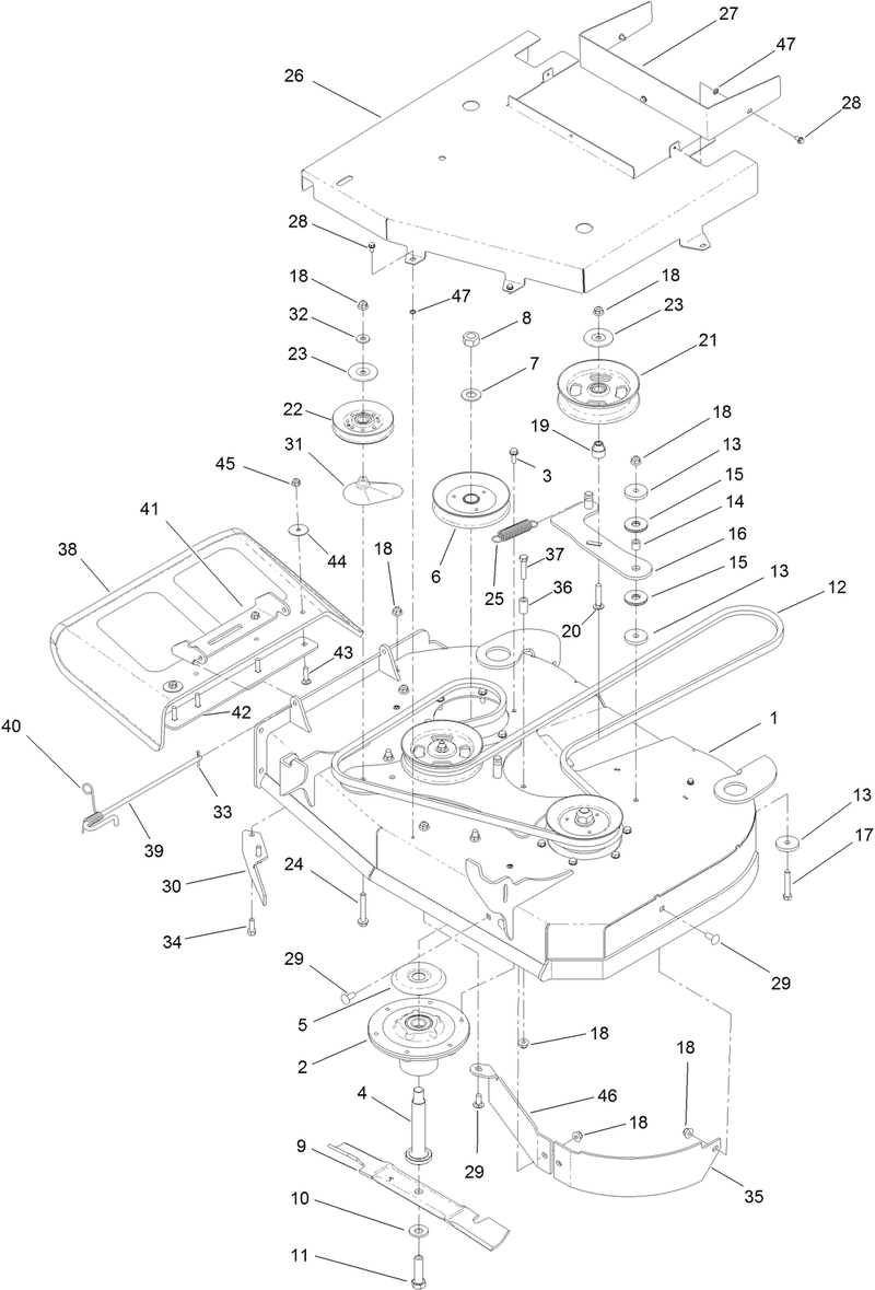 36 Inch International Deck Assembly