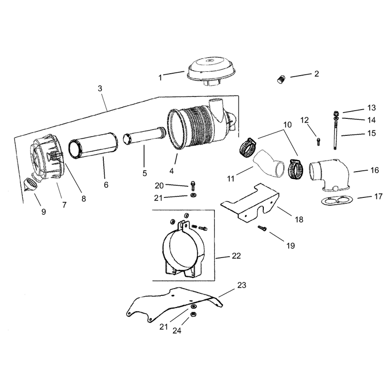 Air IntakeFiltration Assembly Kohler CH745-0003