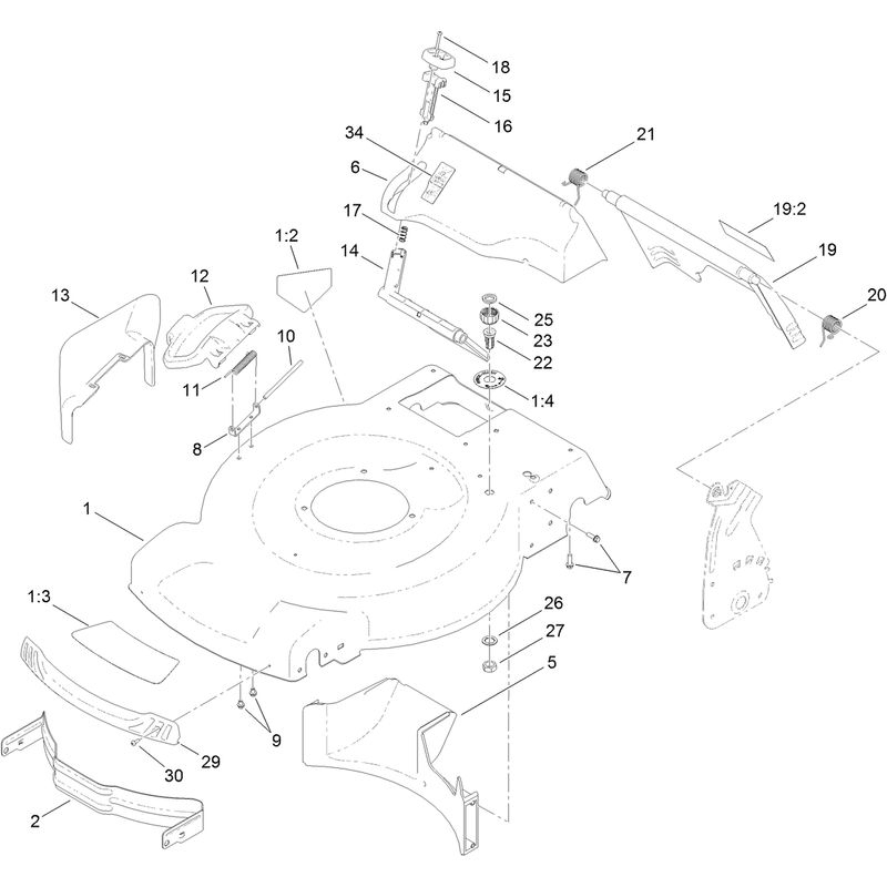 Deck Side Chute and Rear Door Assembly