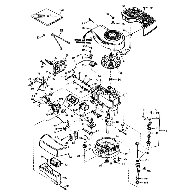 Engine Tecumseh Model No Tnt 100-10084e